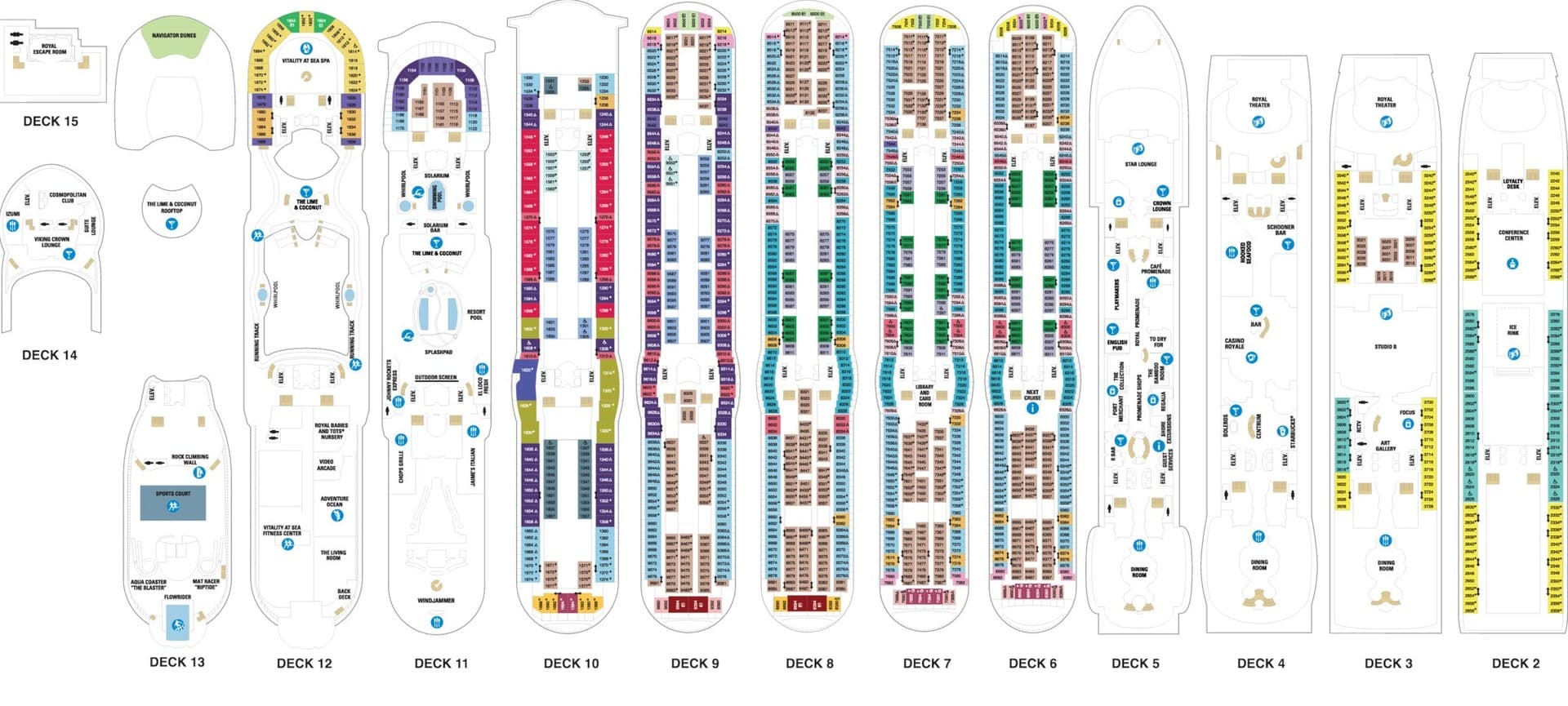 Схема палуб — лайнер «Navigator of the Seas»